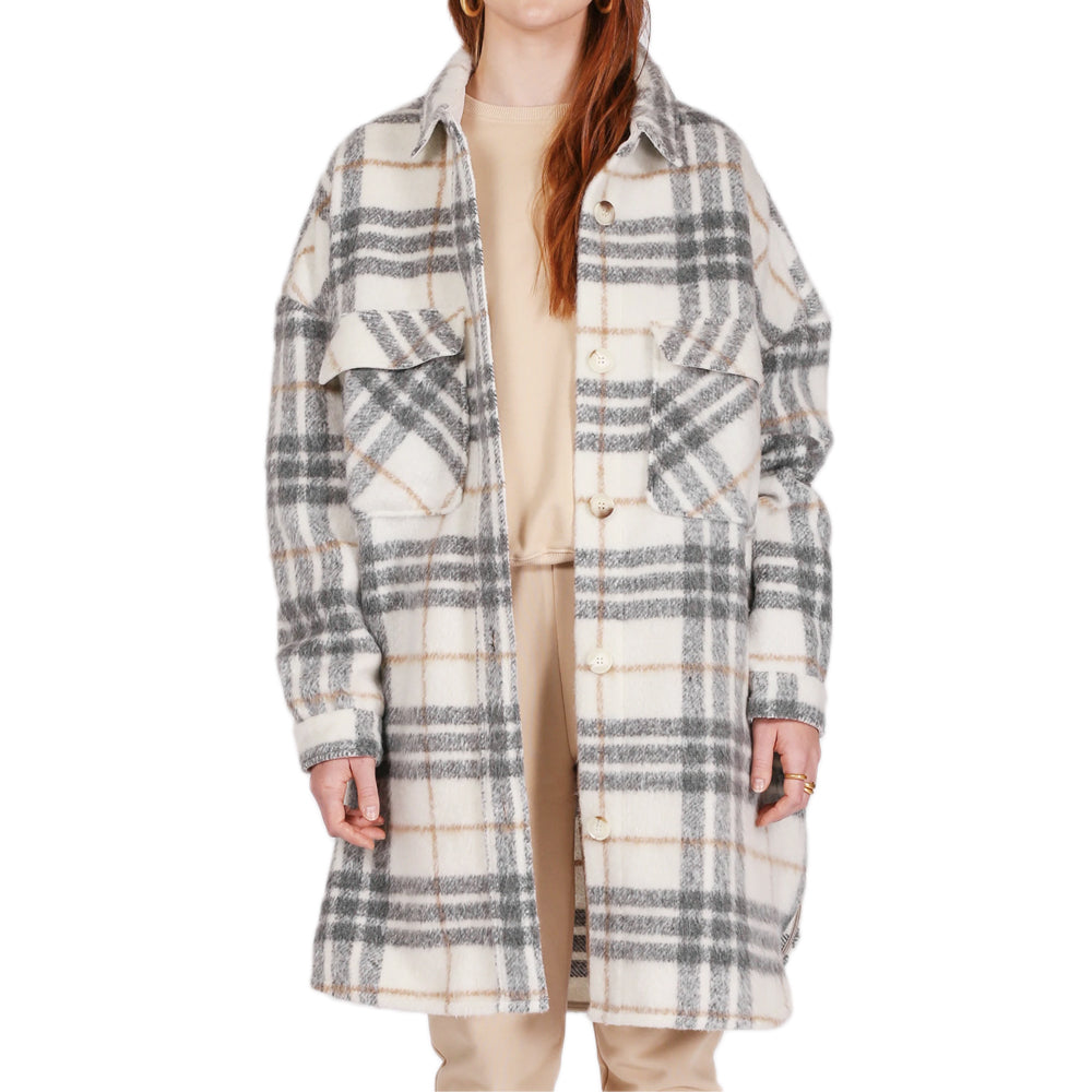 Long Plaid Shirt Jacket