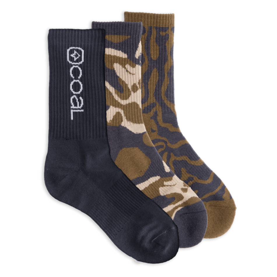 Everyday Crew Three Pack Print Sock