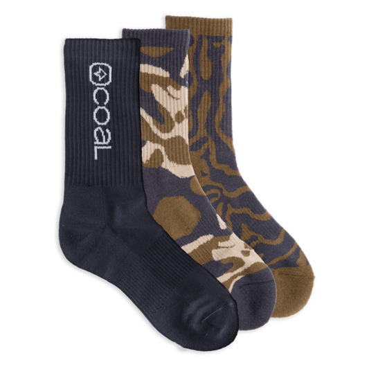 Everyday Crew Three Pack Print Sock