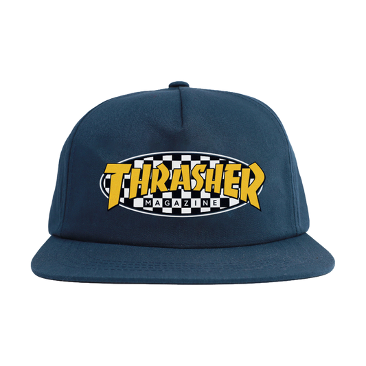 Checkered Oval Snapback Hat 2025