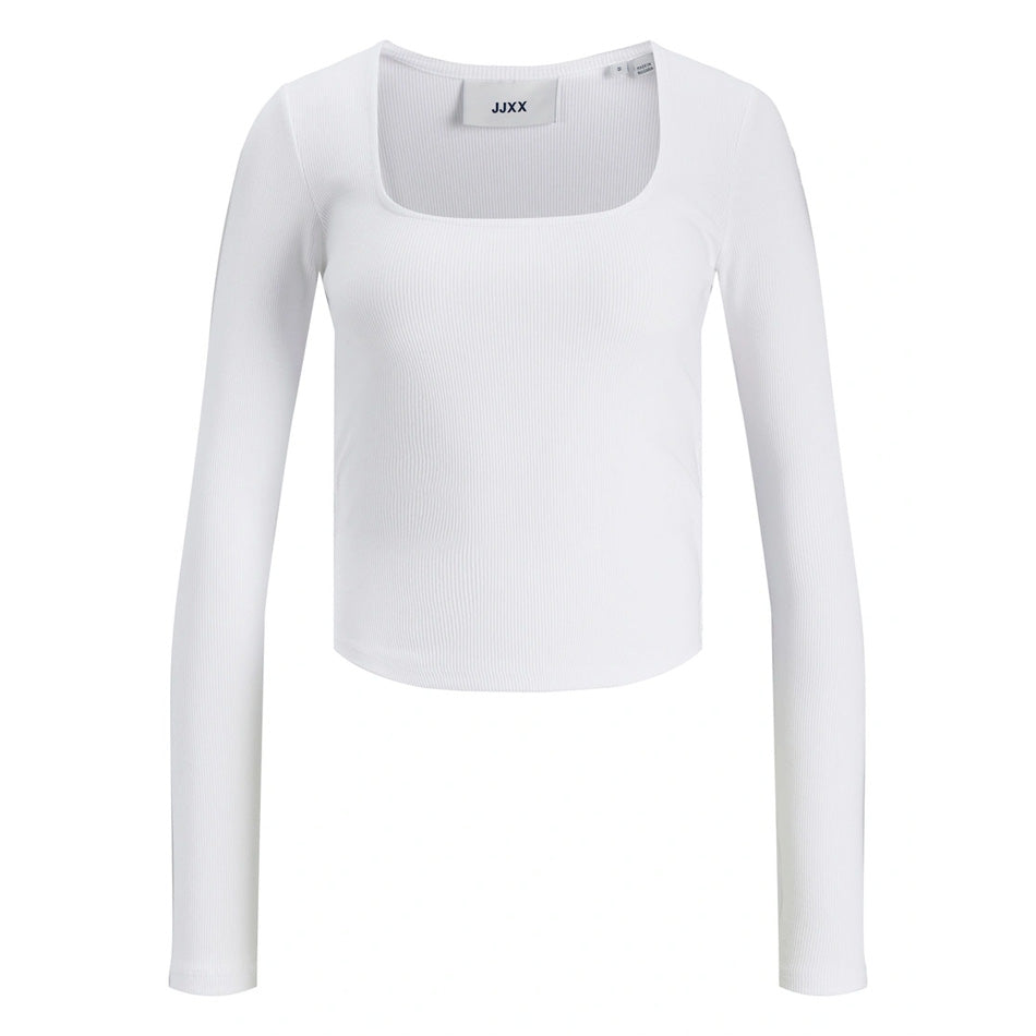 W JXFura Square Neck Rib L/S Top