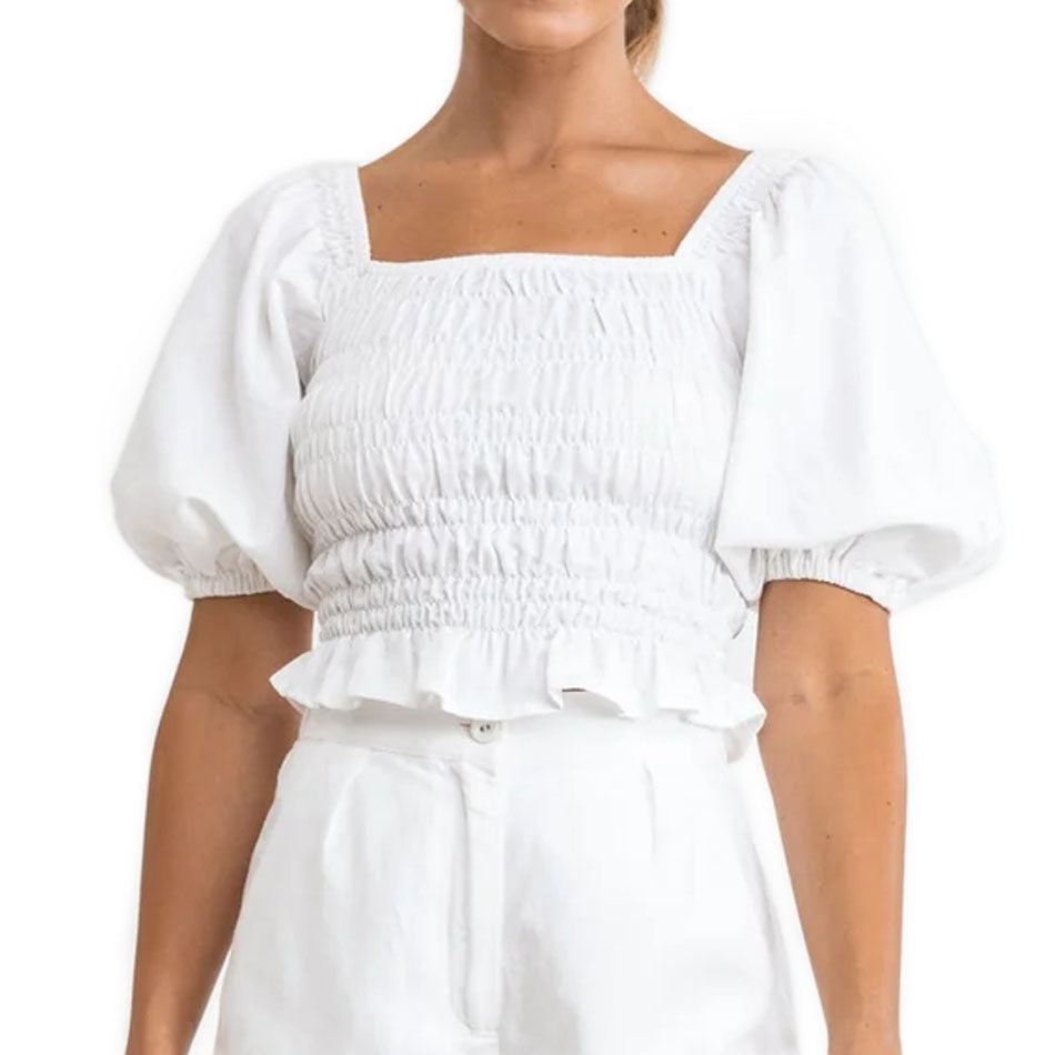 W Bronte Smocked S/S Top