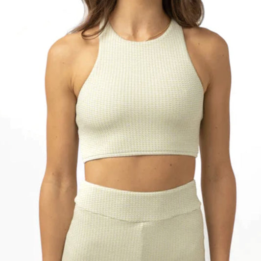 W Maisy Check Cross Back Crop Top Bikini