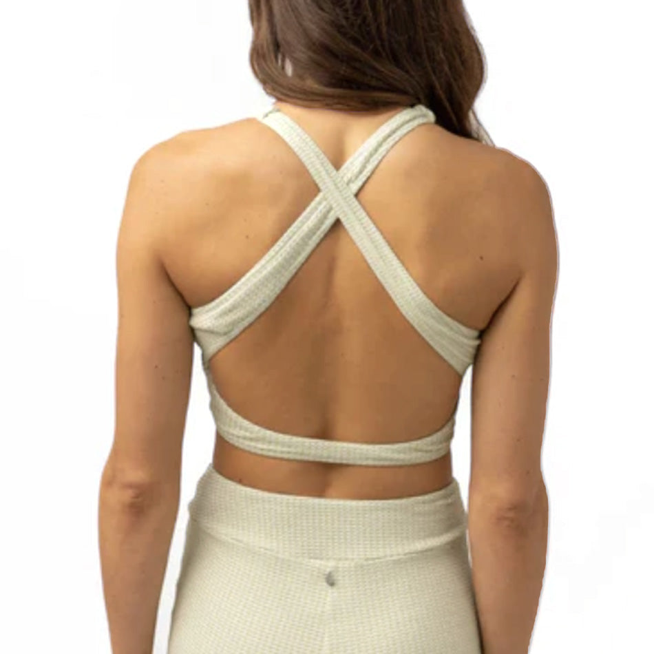 W Maisy Check Cross Back Crop Top Bikini