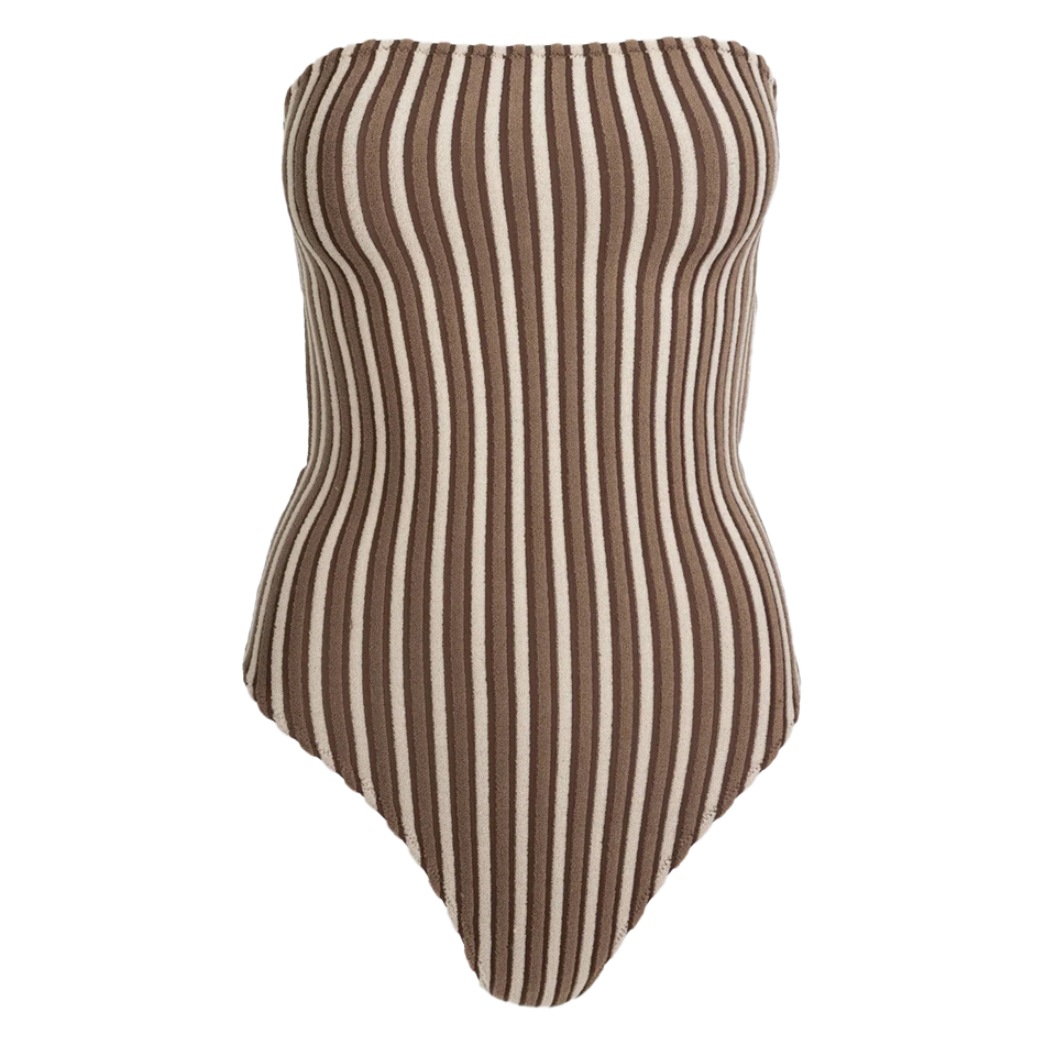 Terry Sands Stripe Strapless 1Piece