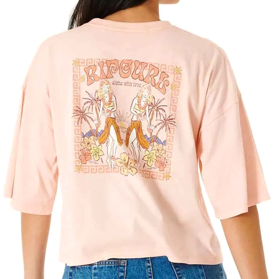 W Aloha With Love Heritage Crop S/S T-Shirt