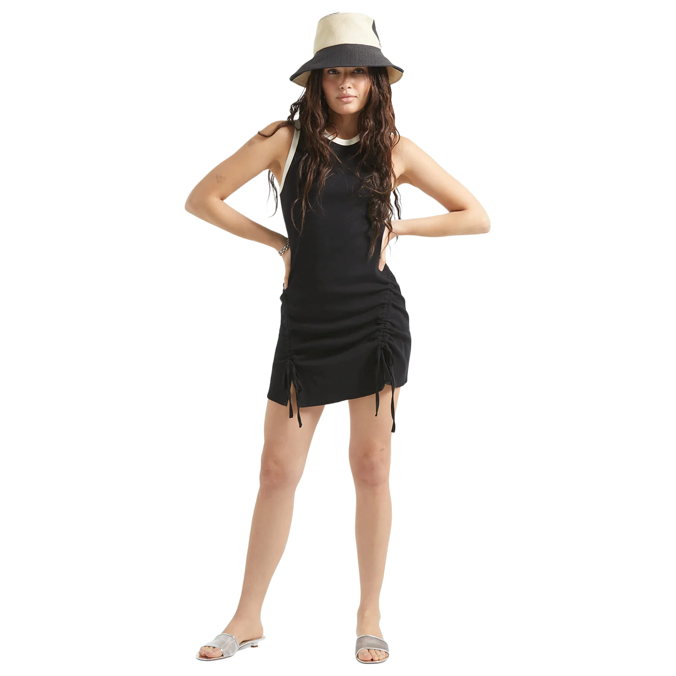 Ribbed Cinch Mini Dress