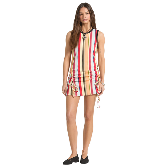 Ribbed Cinch Mini Dress