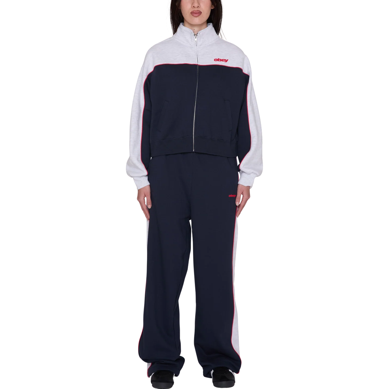 W's Obey Zeno Mock Neck Zip Up Fleece