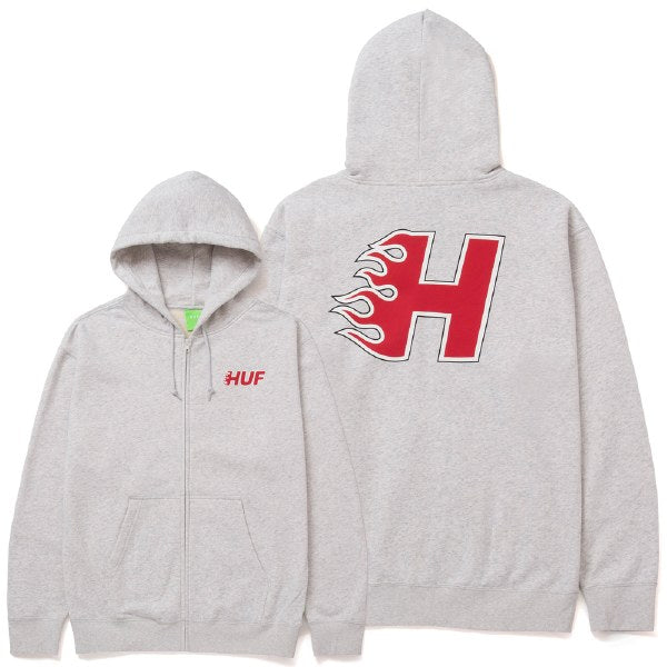 HUF Mens Enforcer Full Zip Hoodie-Athletic Heather-L