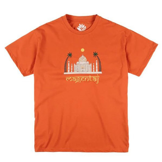 Magenta Mens Magentaj Short Sleeve T-Shirt-Orange-L