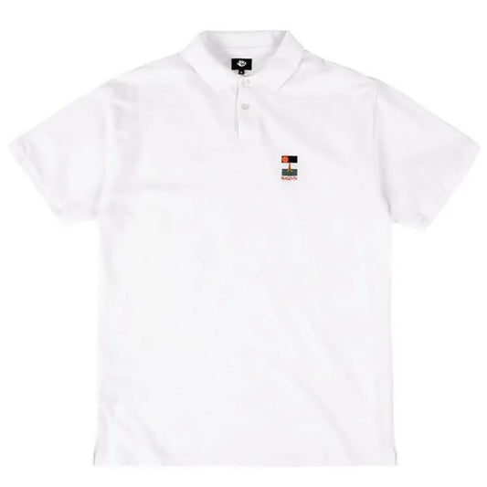 Magenta Mens Pique Short Sleeve Polo Shirt-White-L