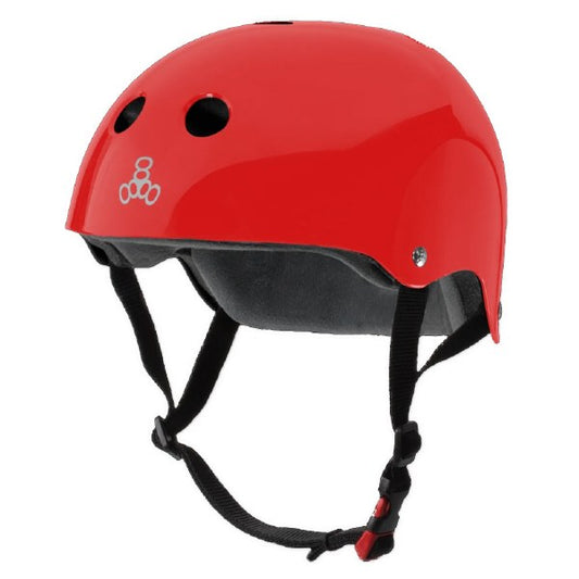 Triple 8 Brainsaver Helmet with Certified Sweatsaver Liner-Red Glossy-L XL