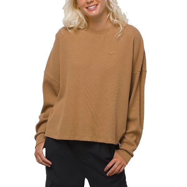 W Waffle Thermal Boxy Crew Sweatshirts