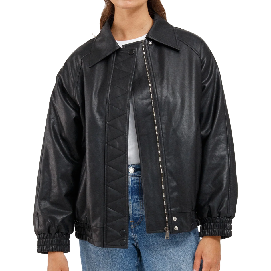 Christine Oversized Vegan Leather Bomber 2024