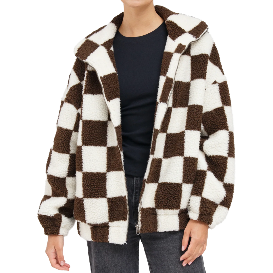 Checkerboard Sherpa Jacket 2024