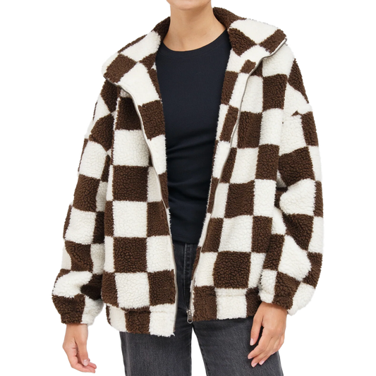 Checkerboard Sherpa Jacket 2024