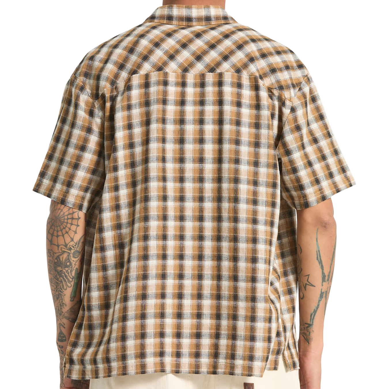 Cru Linen Blend Plaid Woven S/S