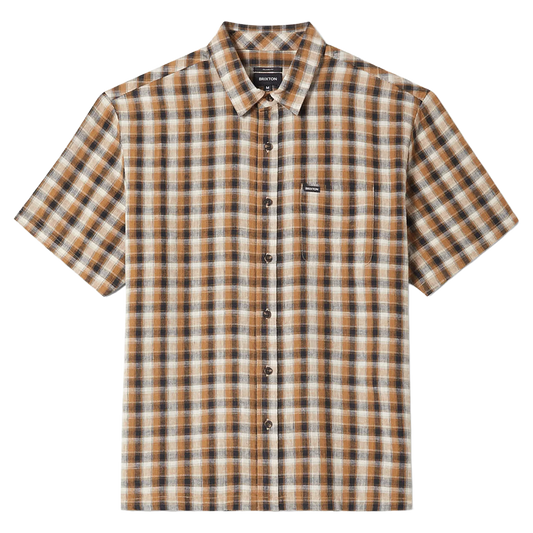 Cru Linen Blend Plaid Woven S/S
