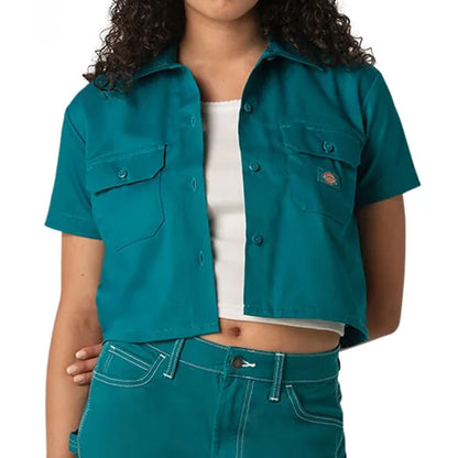 W Relaxed Fit Cropped Work Shirt S/S Button-Up SP23