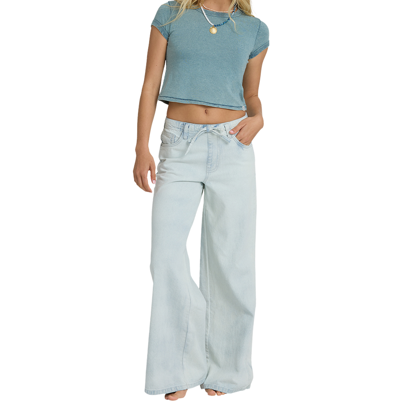 Jade Saltwashed Elastic Waist Pant