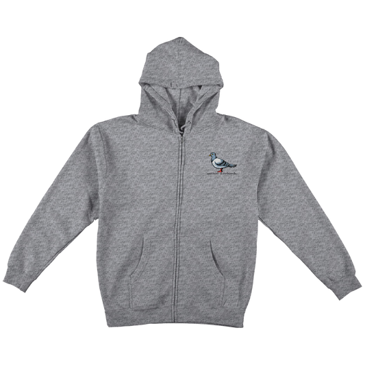 Lil Pigeon Embroidery Zip Hoodie