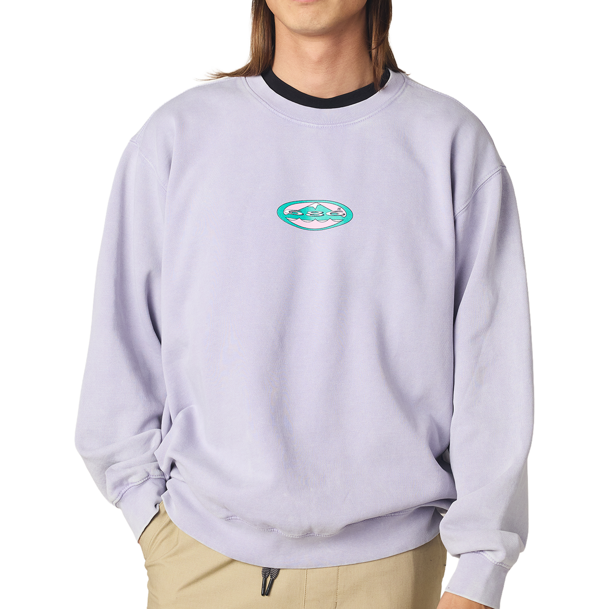 Mixed Relaxed Crewneck