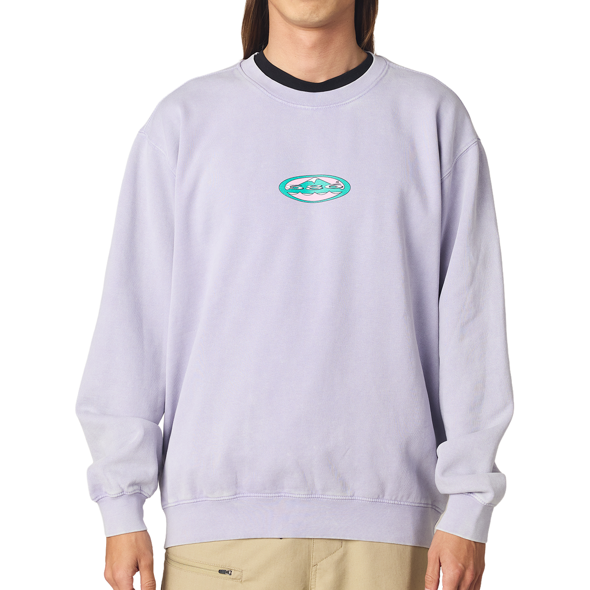 Mixed Relaxed Crewneck