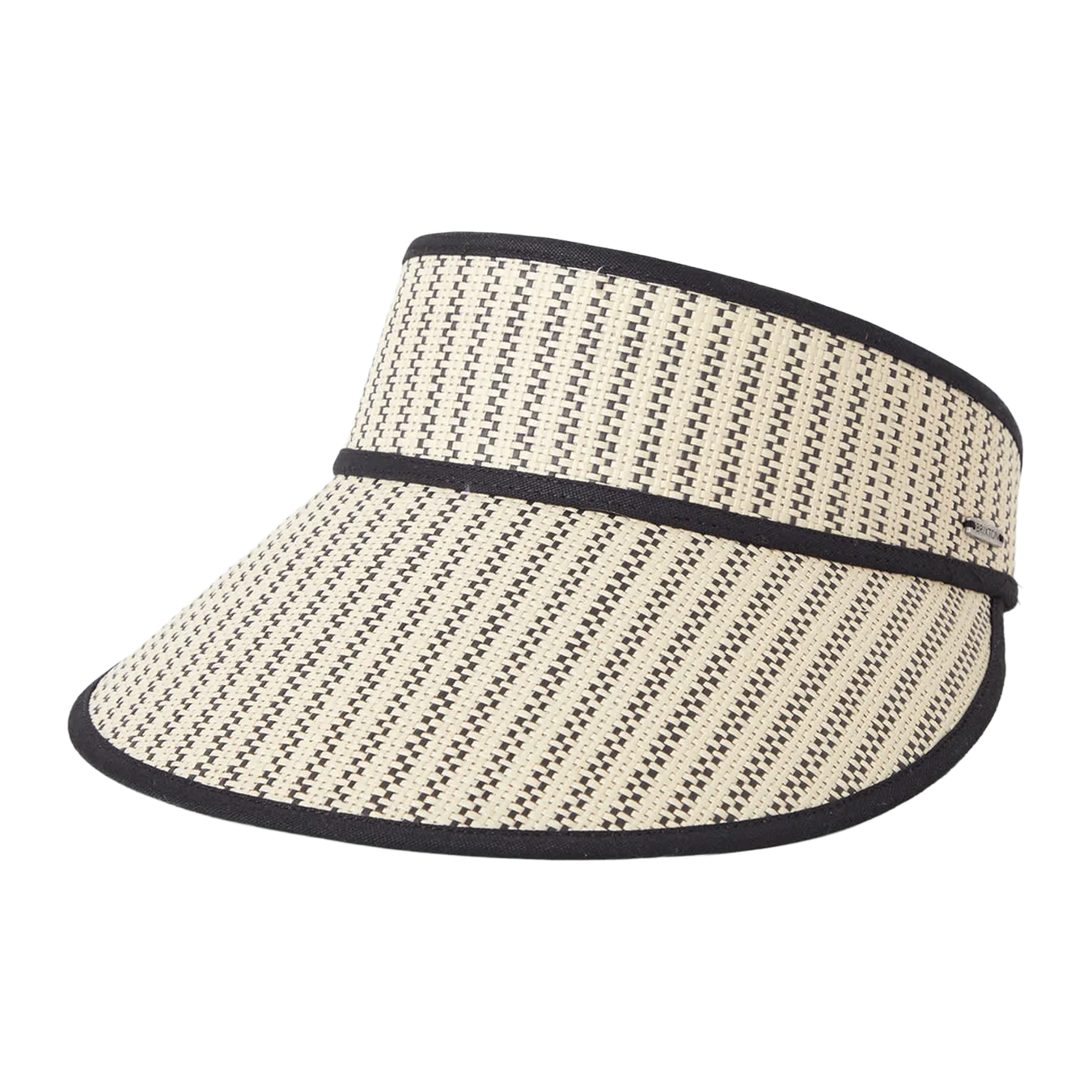 Newport Straw Visor Hat - Black/Natural