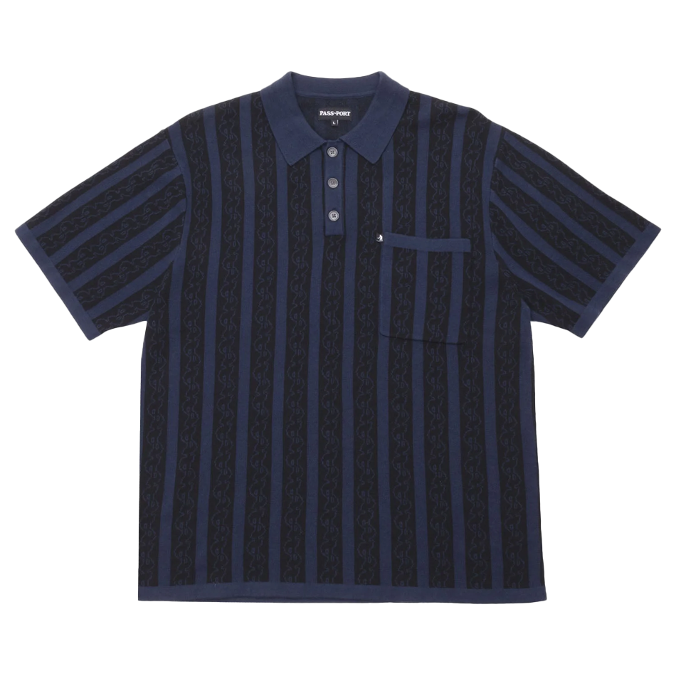 Pattoned Knit S/S Polo Shirt 2024