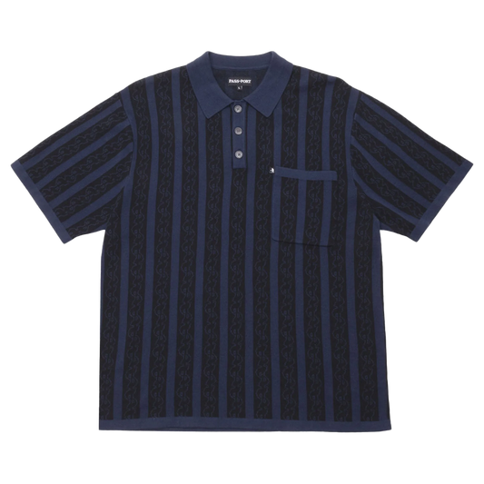 Pattoned Knit S/S Polo Shirt 2024