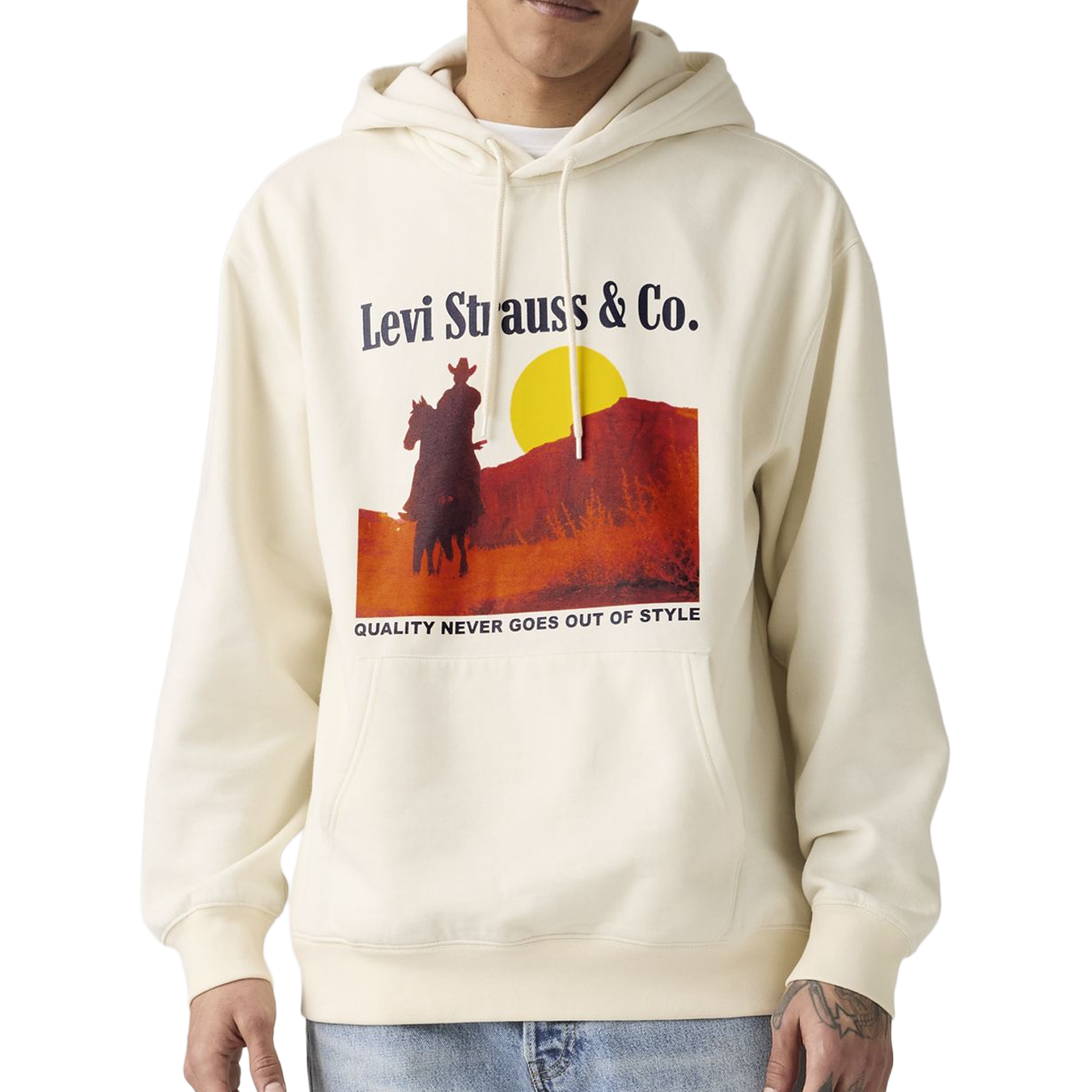 Relaxed Graphic Archical Western Edge Hoodie