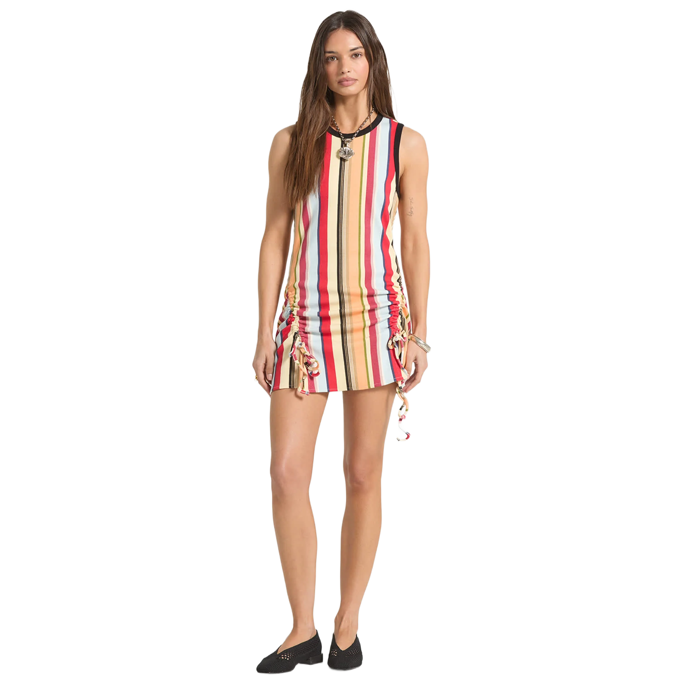 Ribbed Cinch Mini Dress