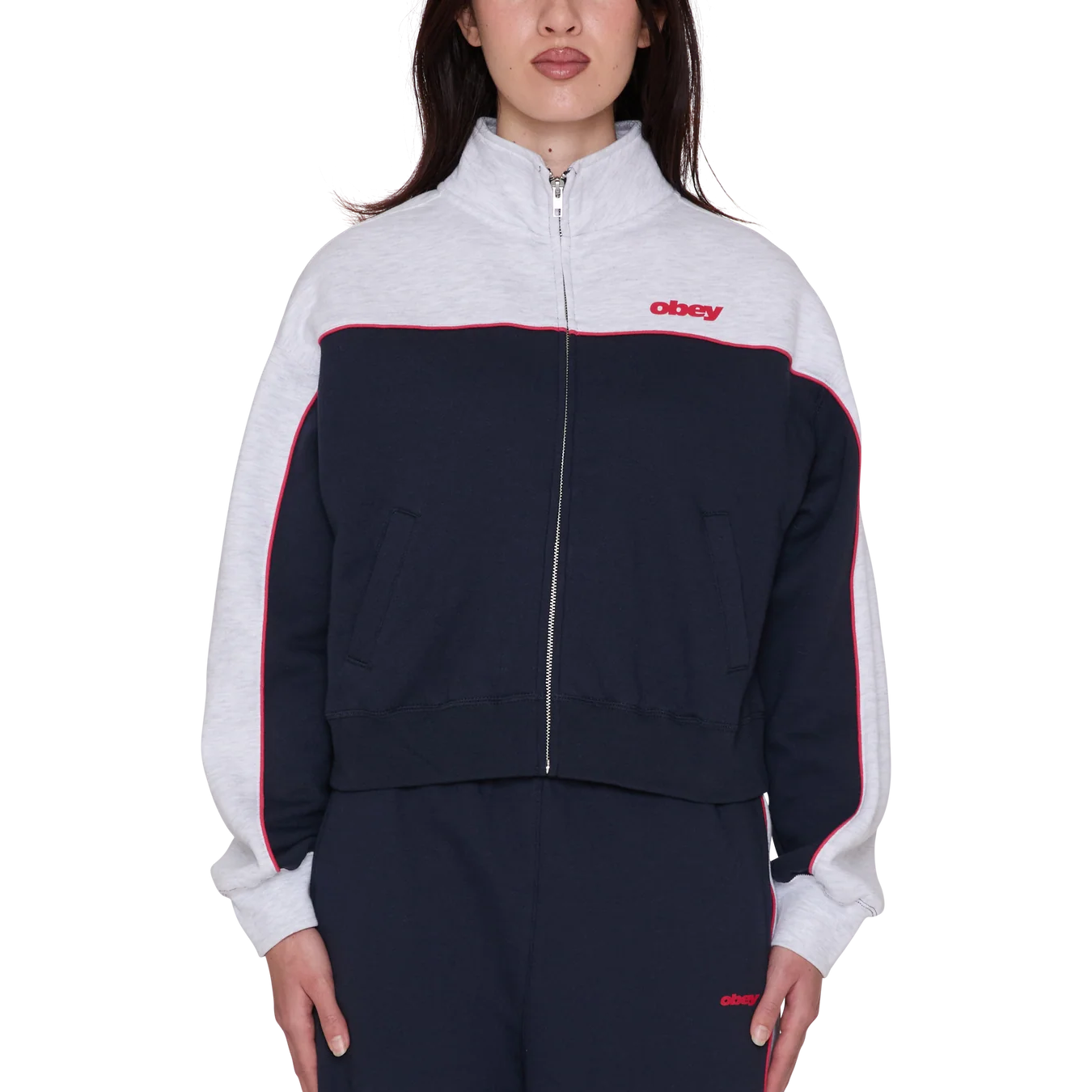 W's Obey Zeno Mock Neck Zip Up Fleece