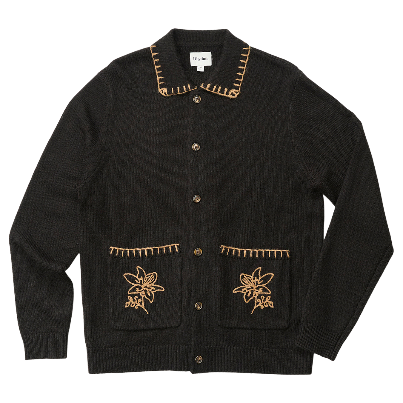 Whip Stitch Button Up Knit L/S Shirt