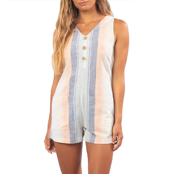 Rip Curl Womens Classic Surf Stripe Romper-Light Blue-L