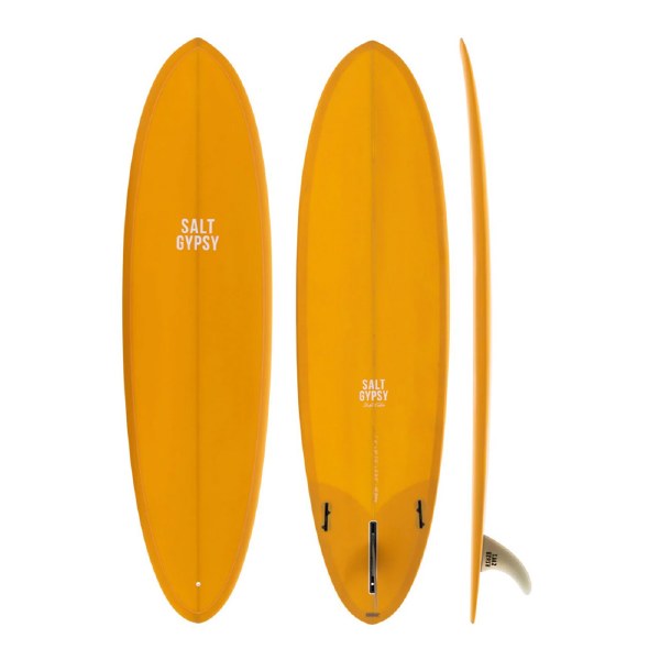 Salt Gypsy Mid Tide Surfboard-Mustard Tint-6'8