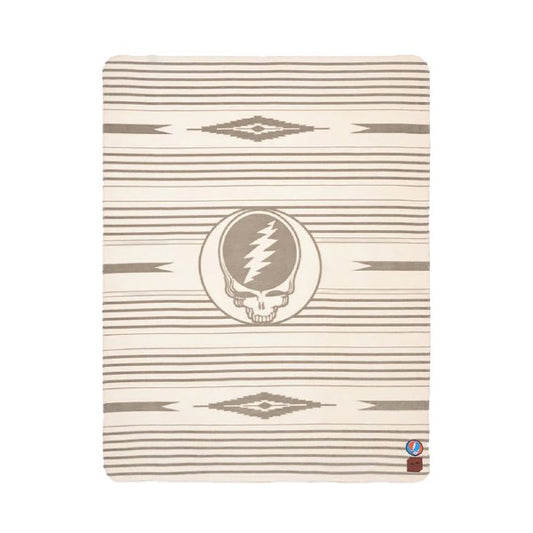 Slow Tide Jammer Fleece Blanket-White