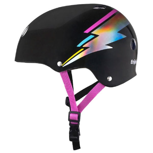 Triple 8 Brainsaver Helmet with Certified Sweatsaver Liner-Rainbow Sparkle White-L XL